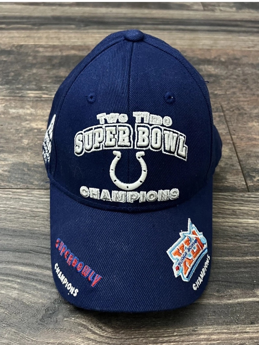 Reebok Indianapolis Colts SuperBowl XLI Champion Hook And Loop Adjustable Hat